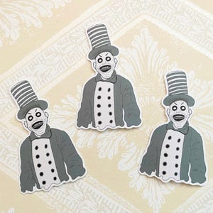 Clown de la mort, autocollant découpé, Freak Show, articles de papeterie, cirque, macabre, terrifiant, horreur, goth, clowns, démons, agenda, journal intime, scrapbook