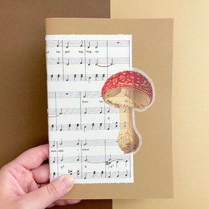 Diarios basura A5, 40 páginas, 120 g/m², seta Amanita, bosque, álbum de recortes, cuadernos de bocetos, botánica, partituras musicales