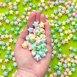 DIY Kit Pastell Regenbogen Origami Lucky Stars Streifen, handgemachtes Origami gefaltetes Papier, Mixbeutel mit 50 Streifen