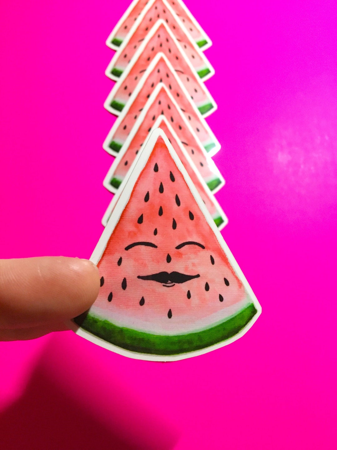 Mr. Melon Moustache Sticker Watermelon Waterproof Vinyl Etsy