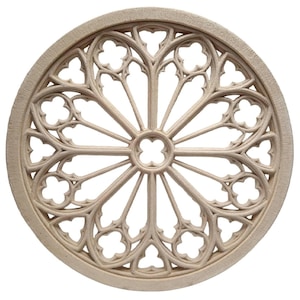 Cathedral rosette 60 cm, real reconstituted stone, French artisan work