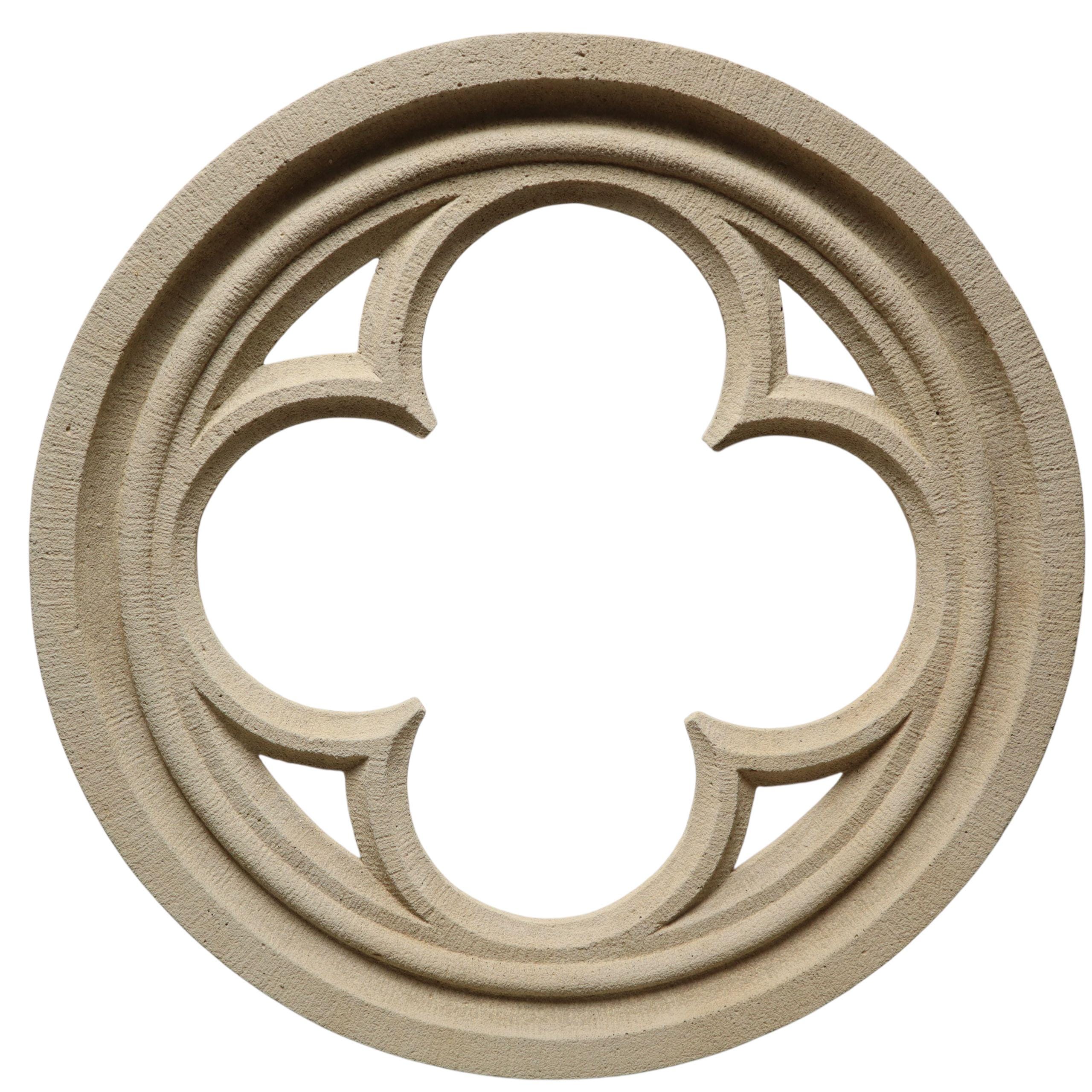 Medieval, Four-lobed Gothic Rose Window, Genuine Reconstituted