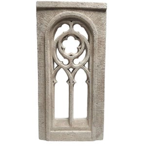 gothic window, medieval, real reconstituted stone French artisan handmade