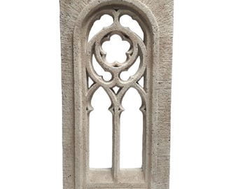 gothic window, medieval, real reconstituted stone French artisan handmade