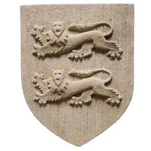 Coat of arms of Normandy, in real molded stone, old look
