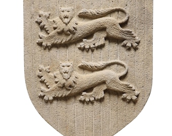 Coat of arms of Normandy, in real molded stone, old look