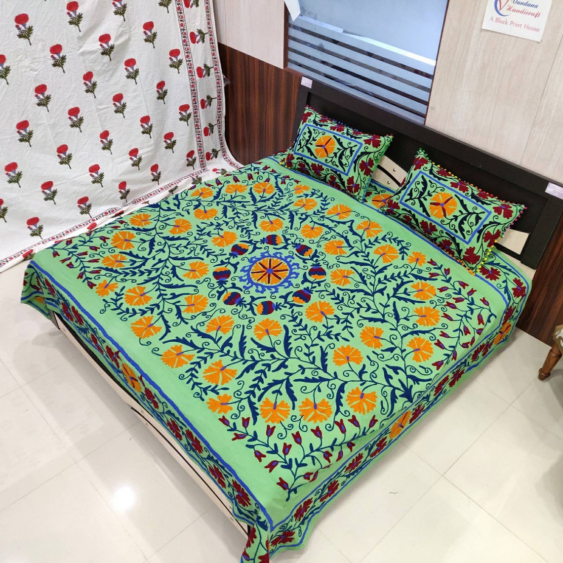 Suzani wall hanging suzani bedspread bed cover bright suzani Etsy