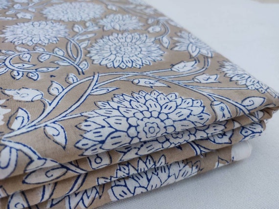 Indian Cotton Voile By The 10 Yard Fabric Hand Block Print Craft Supply Sewing