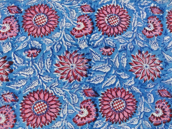 5 Yards Cotton Voile Fabric Dyes Sewing Dressmaking Fabric Bohemian Craft India