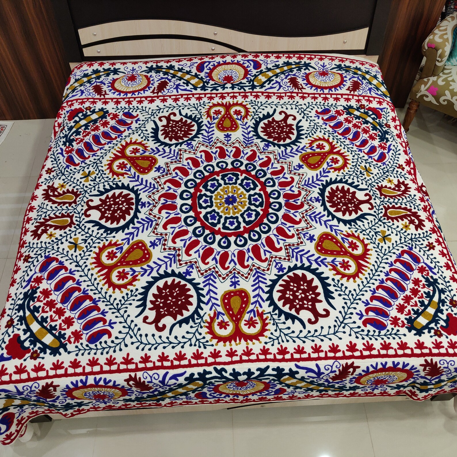 Suzani handmade Uzbekistan tablecloth wall hanging suzani Etsy