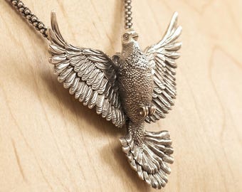 Pendentif Colombe Argent 925 Femme | Collier Colombe de Paix | Bijou Chrétien | Collier Esprit Saint | Cadeau Baptême Femme
