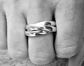 Handgefertigter Trinity Ring aus 925 Sterling Silber - maßgefertigt in deiner Ringgröße