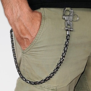 Chain for Wallet | Byzantine Wallet Chain Men | Rockabilly Pants Chain | Stainless Steel Key Chain | Grunge Style Accessories | Punk Fashion