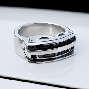Car Ring | Challenger Accessories | Handmade Silver Ring | Muscle Car Gift | Racing Car Accessory | Car Guy Gift | Gearhead Wedding Ring