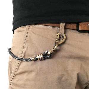 Biker Schlüsselkette Leder | Schlüsselband Herren | Vintage Style | Männer Hosenkette | Lederkette für Schlüsselbund | Trucker Wallet Chain