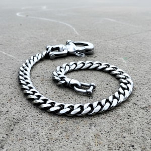 Portemonnee met roestvrijstalen tankketting voor punkrock | Hiphop skaterbroekketting | Grunge accessoire | Alternatieve sieraden | Stevige gotische ketting