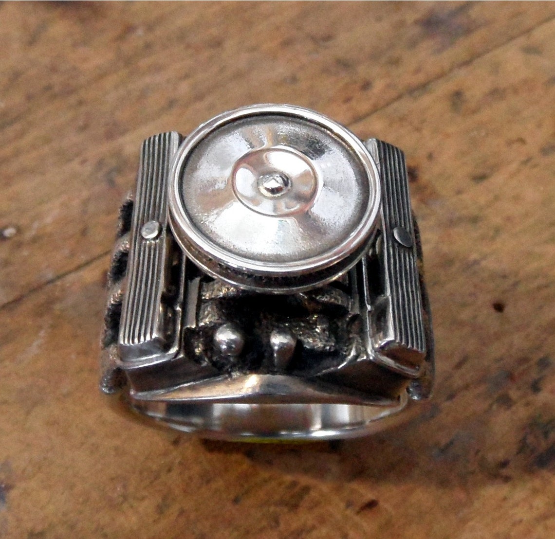 V8 Engine Ring Silver 925 Sterling Gearhaed Chevrolet Ford Etsy