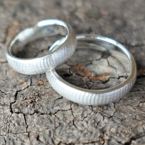 Silver Wedding Bands | Patterned Wedding Rings | Minimalism Ring | Handmade Engagement Rings | Personalized Rings | Engraved Rings