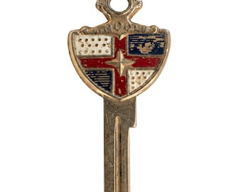 Lincoln Crest Car Key Blank Uncut | NOS Car Key | Muscle Car Accessories | Automotive Emblem | 1950s 1960s Keychain | Car Guy Gift