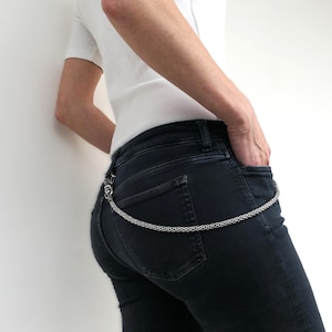 Vintage Stainless Wallet Chain | Gothic Pants Chain | Retro Baroque Jewelry | Rockabilly Key Chain for Men & Woman | Alternative Fashion