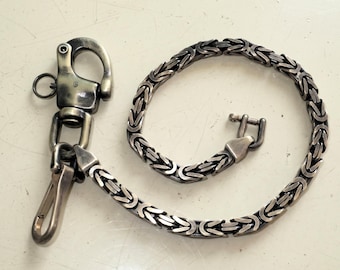 ハンドメイドウォレットチェーン、フィッシュフックストラップ