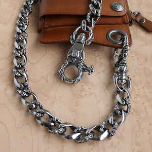 Panzerkette Hosenkette Herren | Geldbeutelkette Edelstahl | Biker Wallet Chain | Gothic Kette | Vintage Barock Stil | Mittelalter Schmuck