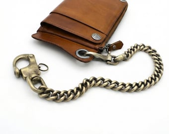 Portafoglio lungo in pelle da camionista con anello per catena Portafoglio lungo in pelle da camionista con anello per catena