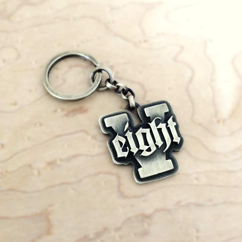 V8 Keychain Vintage Cars Gift Brass Key Chain Gift for Muscle Car