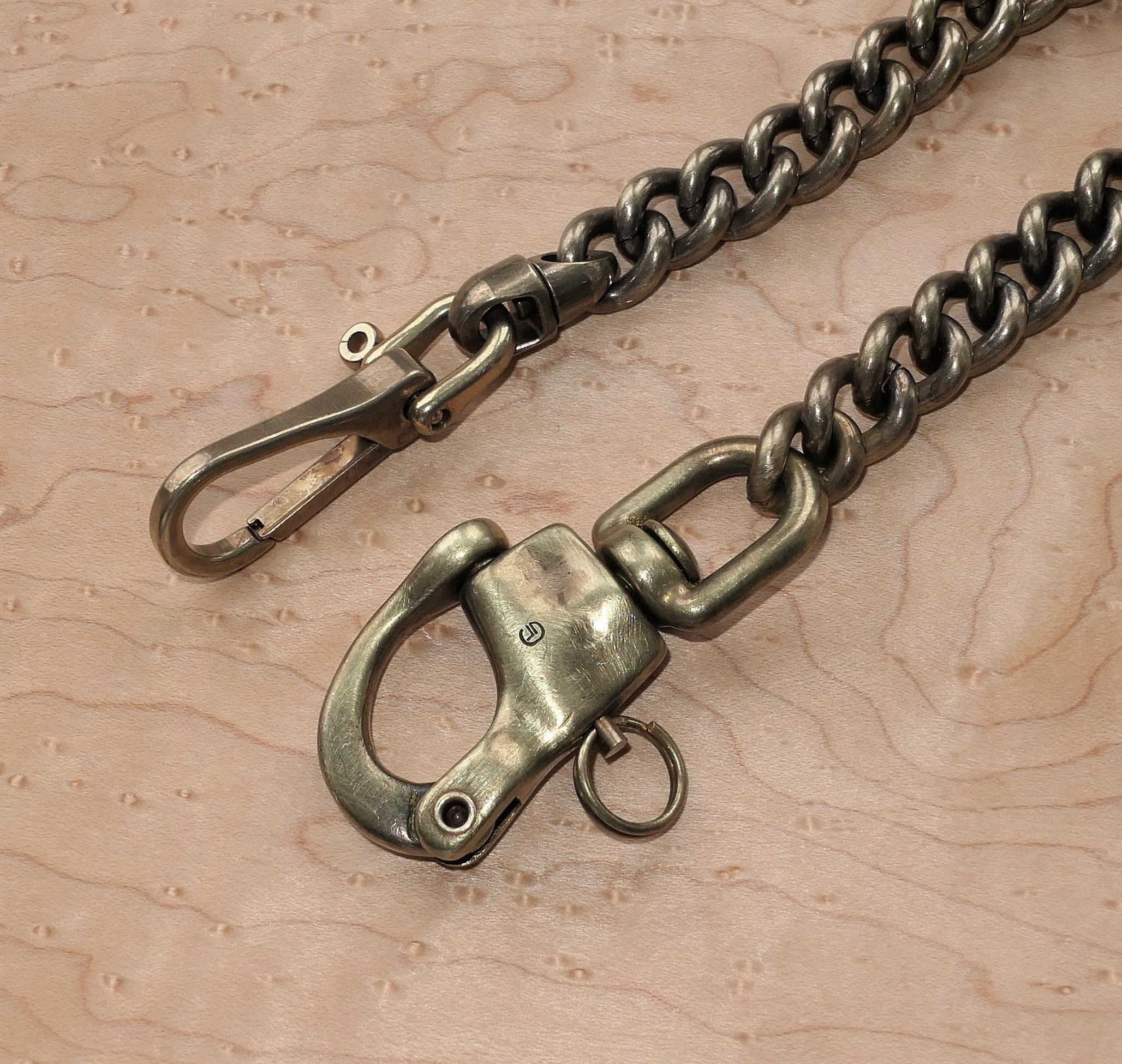 Ruth&Boaz Spiral Stainless Steel Wallet Chain - 13 Inches With 3 Clasp, 304 Steel, Silver Tone - View #9