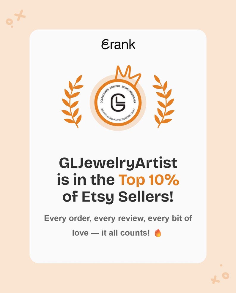 Etsy Shop Bewertung für digitale Schmuckdesigns und handgefertigte Ringe
