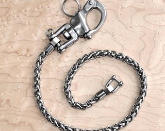 Cadena para cartera de motero de acero inoxidable | Cadena para cartera estilo rockabilly | Accesorio rockero | Atuendo punk rock | Llavero de camionero