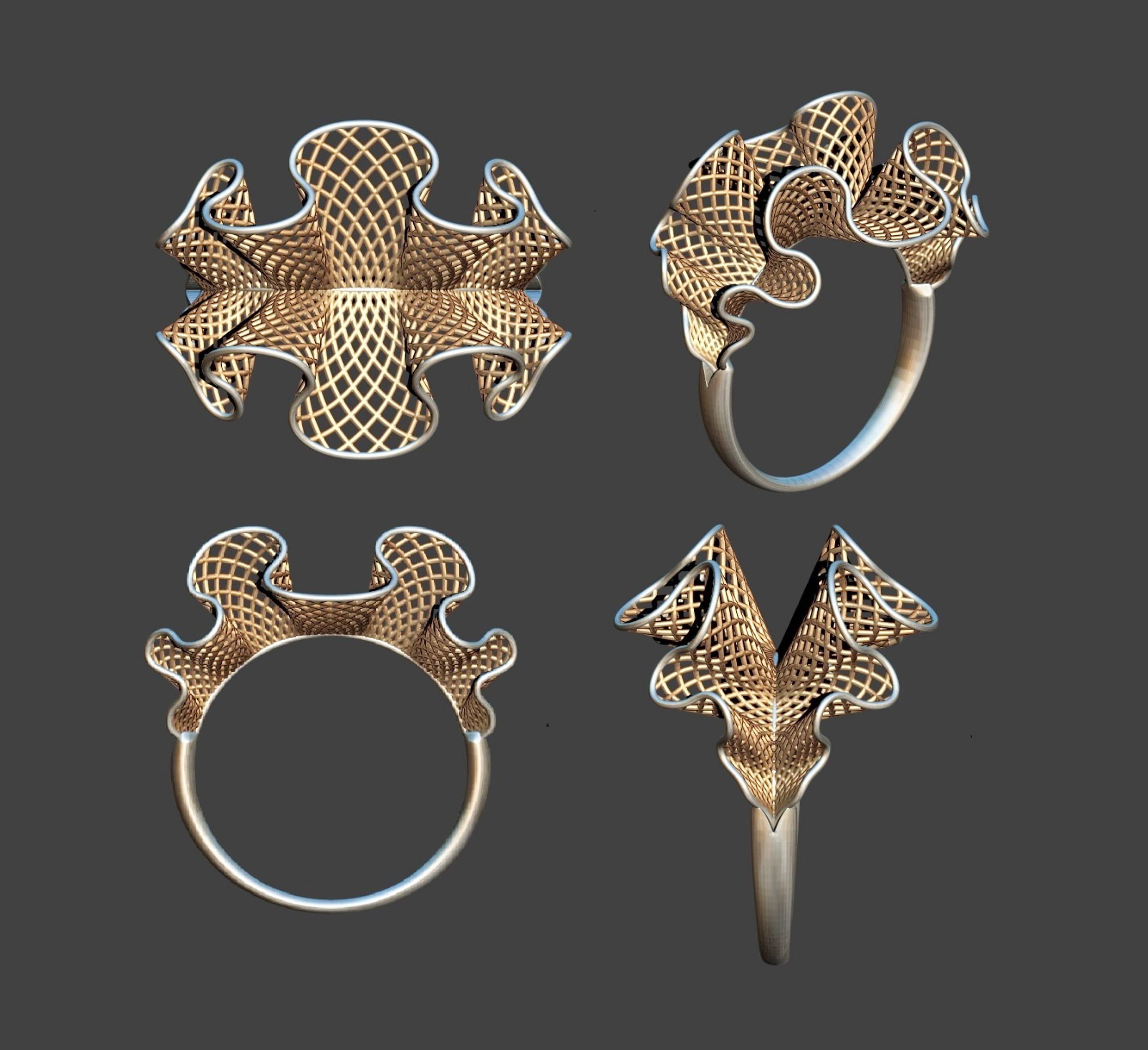 High Jewelry Ring 3D model 3D printable