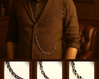 Richtig Tragen Weste Uhrenkette Albert Westenkette Messing