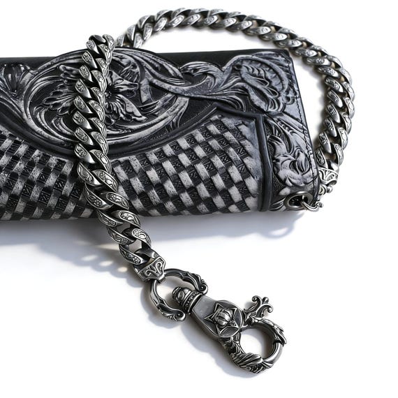 Catena Portafoglio In Metallo Con Moschettone, 50 Cm X 8 Mm, Argento - Per Jeans, Pantaloni, Chiavi, Borsa, Uomo E Donna