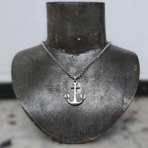 Silver Anchor Pendant | Solid Sterling Charm | Nautical Pendant | Maritime Jewelry | Gift for Him | Sailors Jewelry | Mens Necklace