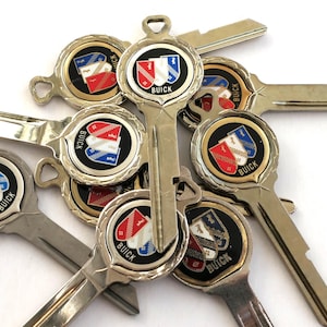 Vintage Buick Key Blank | Original Replacement Part | Classic Car Keychain with Emblem | Classic Car Accessory | NOS Collectible | Crest Key