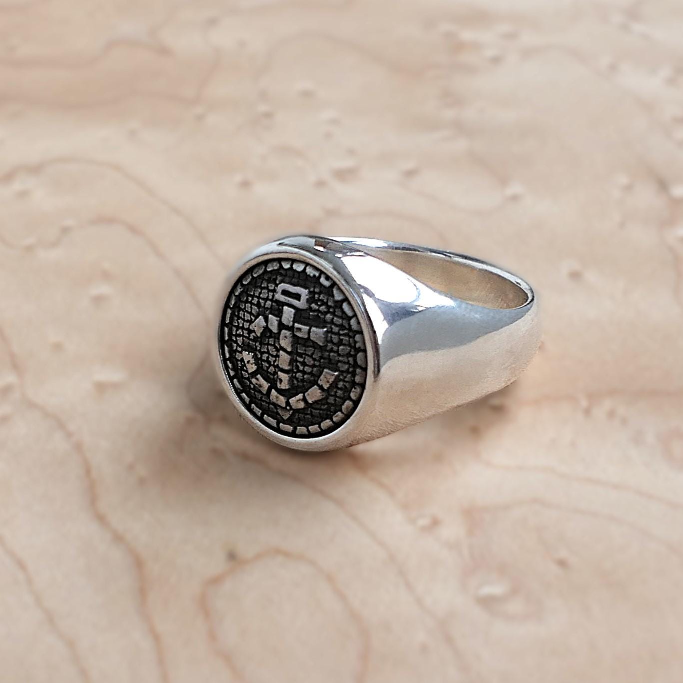 Gioiello Veterano Navy Anello US Navy In Argento 925 - Design Ancora E Aquila, Effetto Vintage, Taglia 21 Anello Veterano