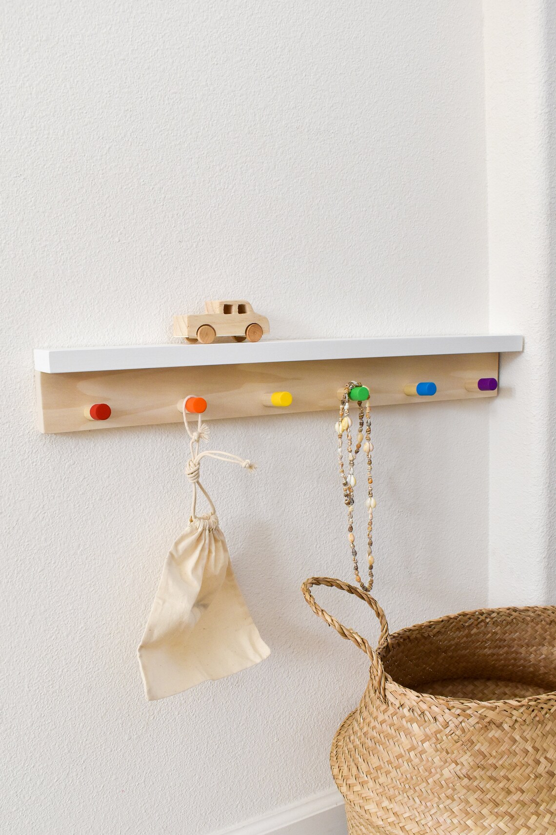 Wooden Peg Rail for Kids Room Nursery Clothes Rack Custom Etsy