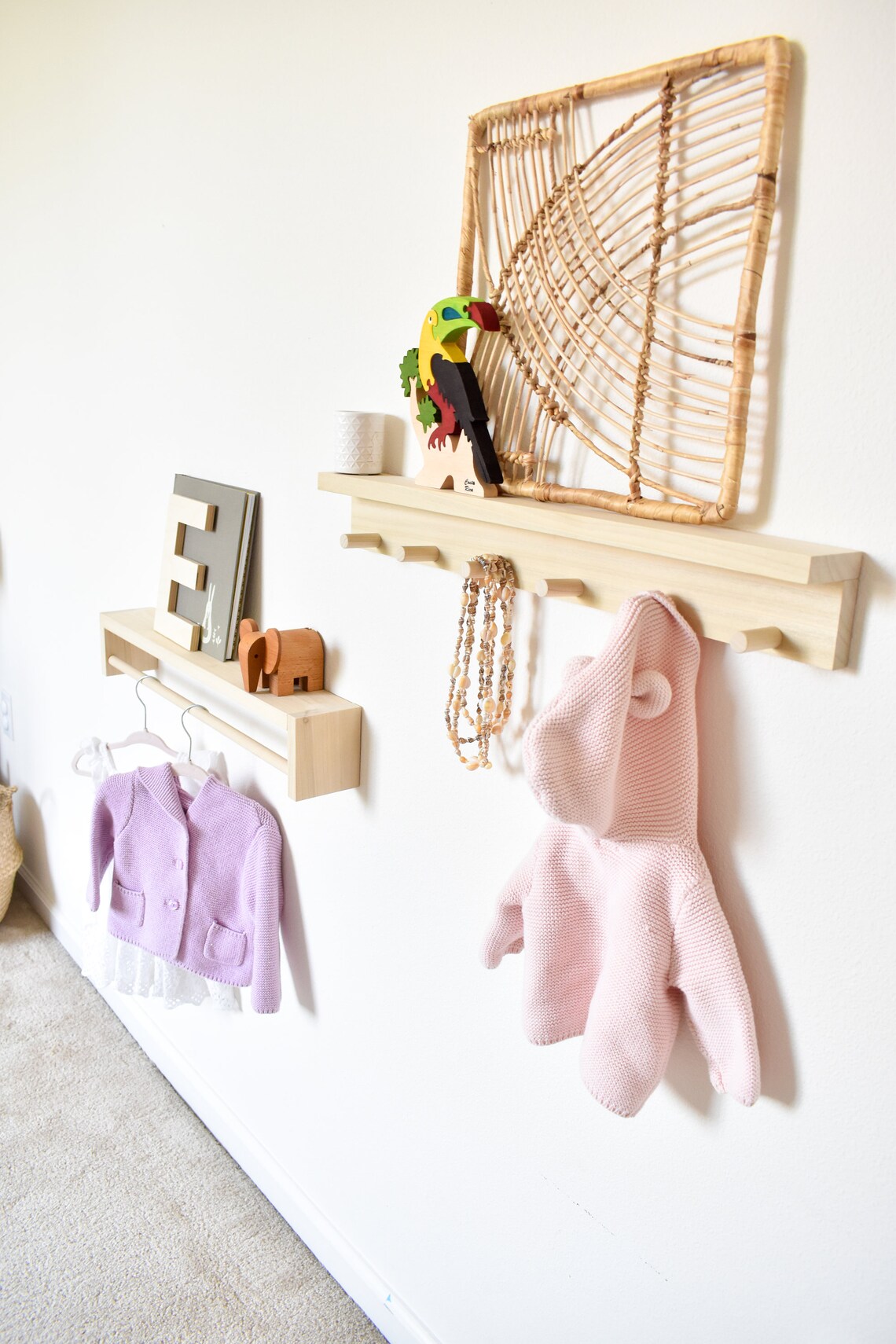 Wooden Peg Rail for Kids Room Nursery Clothes Rack Custom Etsy