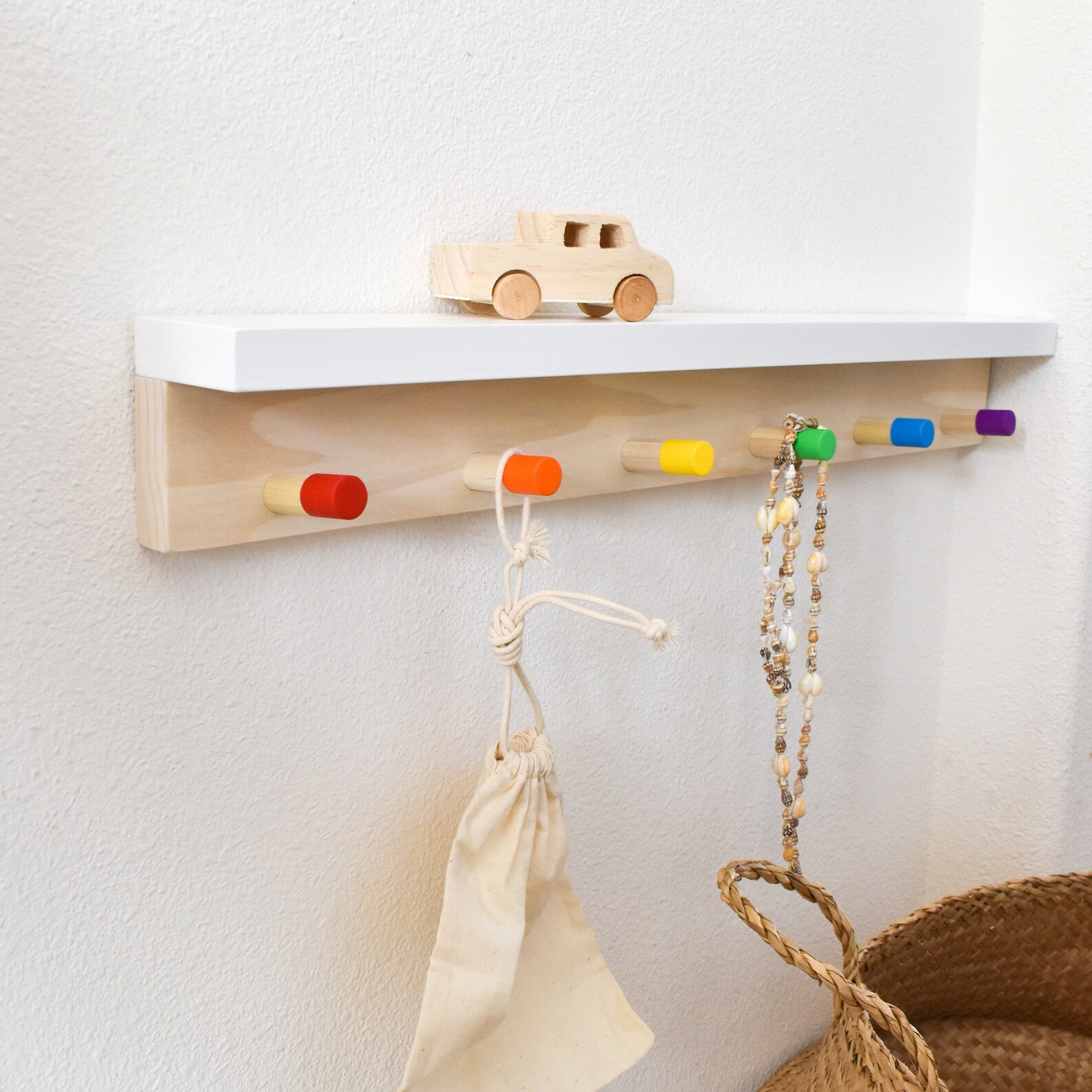 Wooden Peg Rail for Kids Room Nursery Clothes Rack Custom Etsy