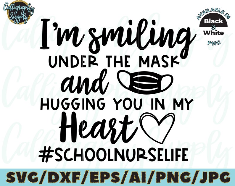 Download I'm smiling under the mask and hugging you in my heart SVG ...