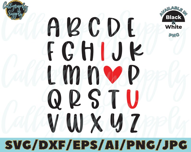 Download Alphabet I Love You Svg Valentine Svg Cut File Vinyl Decal Etsy