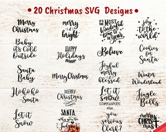 Archivos de corte SVG con frases navideñas, paquete de citas festivas (descarga digital)