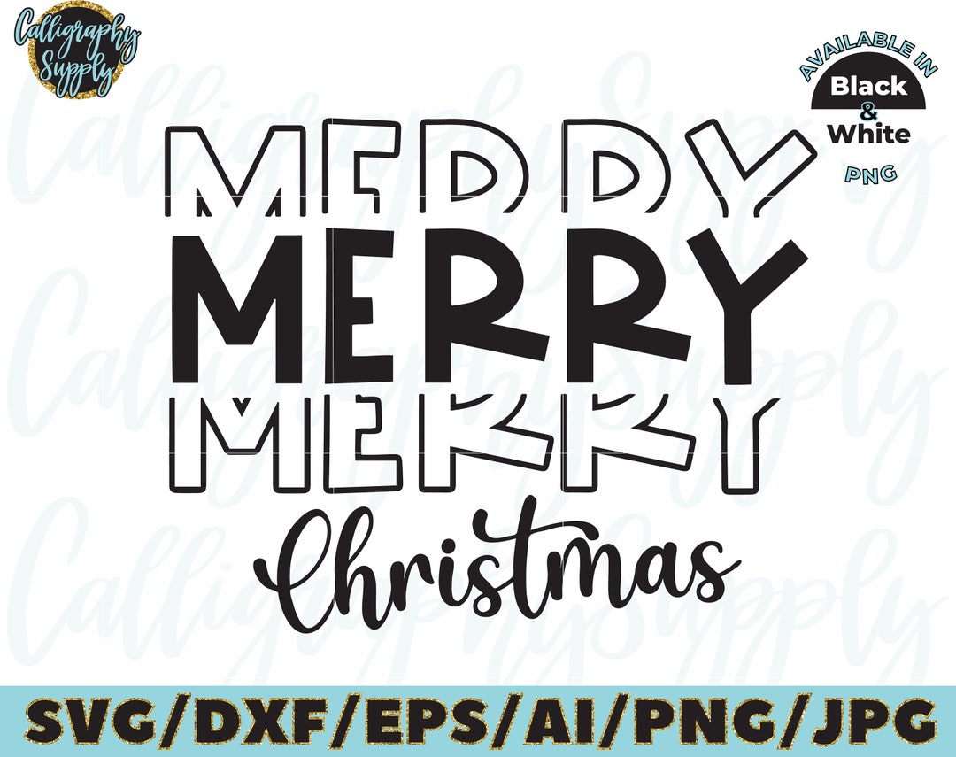 Merry Christmas SVG Cut File Vinyl Decal File for Silhouette Cameo ...