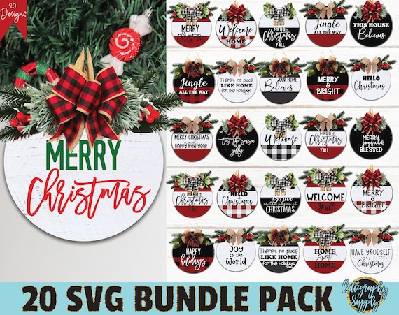 2022 Christmas Door Signs SVG Bundle Cut File, Christmas Ornaments SVG, Christmas Set SVG, Christmas Files Bundle, Merry Christmas