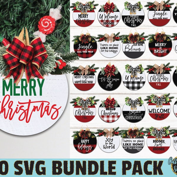 2022 Christmas Door Signs SVG Bundle Cut File, Christmas Ornaments SVG, Christmas Set SVG, Christmas Files Bundle, Merry Christmas