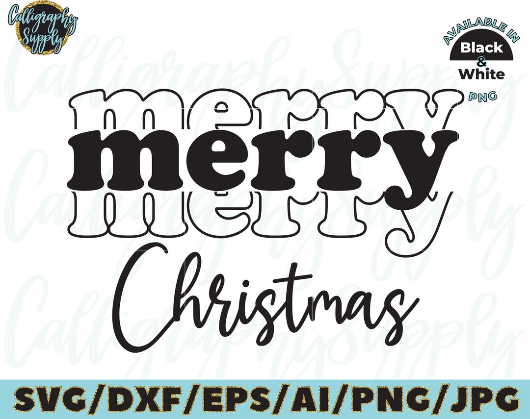 Merry Christmas SVG Cut File Vinyl Decal File for Silhouette Cameo ...