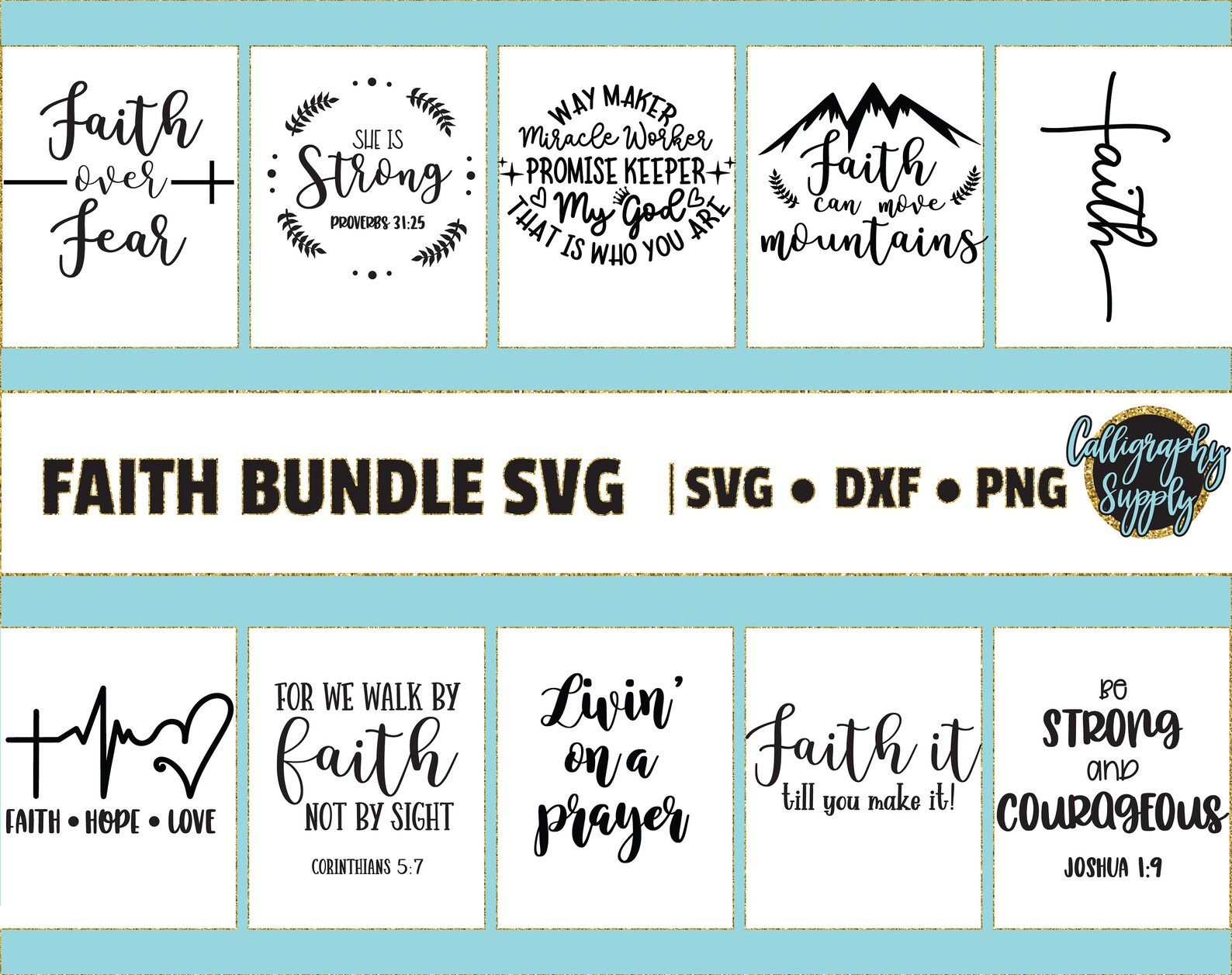 10 Faith Bundle SVG Cut File Vinyl Decal File for Silhouette - Etsy