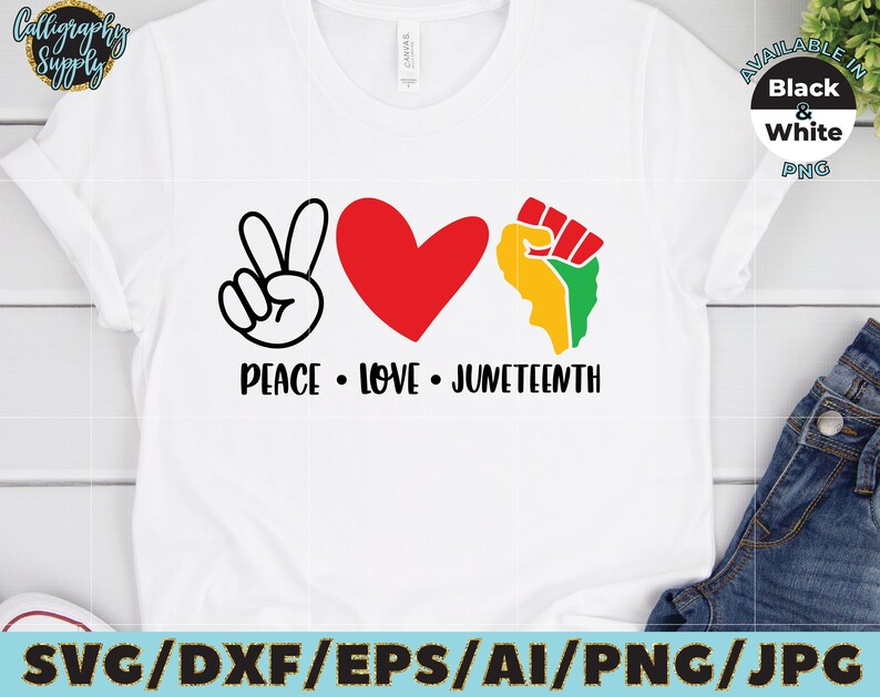 Download Peace Love Juneteenth SVG Freedom Day SVG Cut File vinyl ...