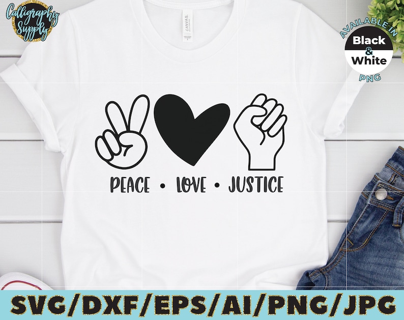 Download Peace Love Justice SVG Black Lives Matter SVG Cut File vinilo | Etsy